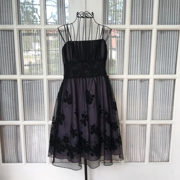 City Triangles | Dresses | Black And Purple Floral Formal Dress | Poshmark